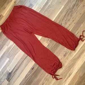 Double Zero Elastic Waist Pull-On Loose Fitting Jogger Pants Orange Women’s L